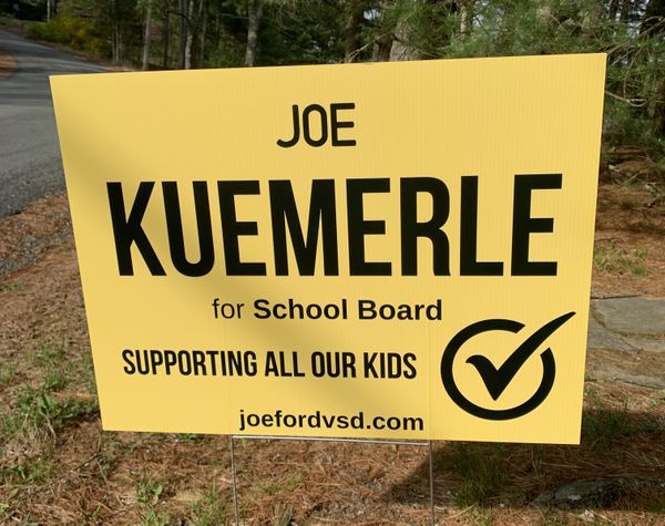 Joe for DVSD Campaign Sign